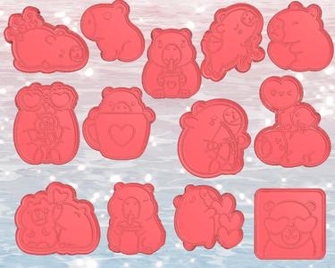Capibara Valentine's Day Cookie Cutters