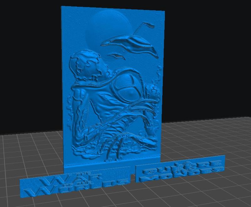 The War of the Worlds plaque relief