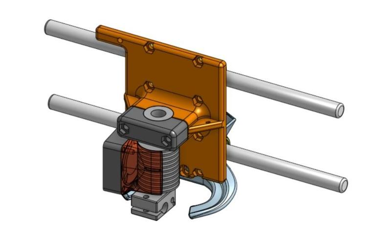 GEEETech i3 E3D v6 carriage with rear blower fan