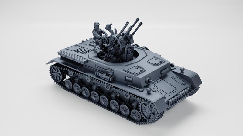 Karl Wilhelm Krause Field Modified Flakpanzer IV + Gunner (Germany, WW2)