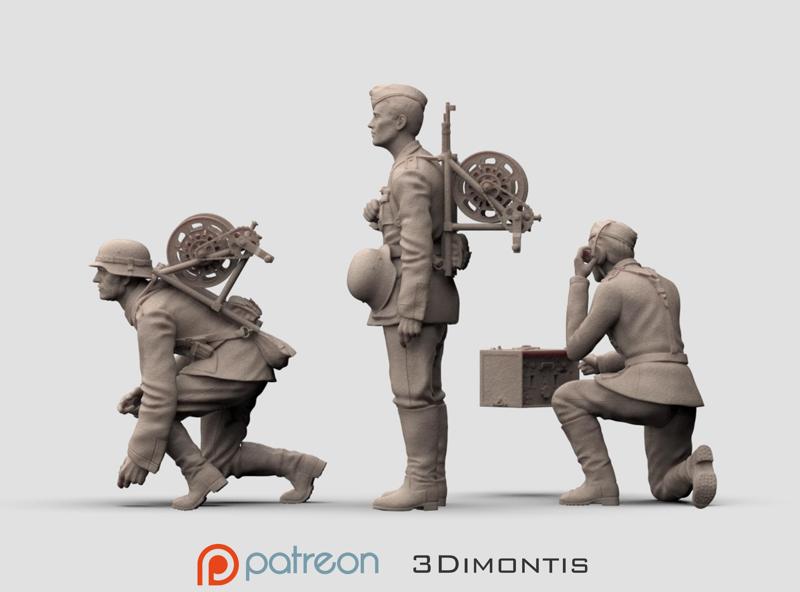 German Soldiers  radio operator and signalman