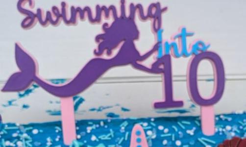 Swimming into 10 Mermaid Cake Topper