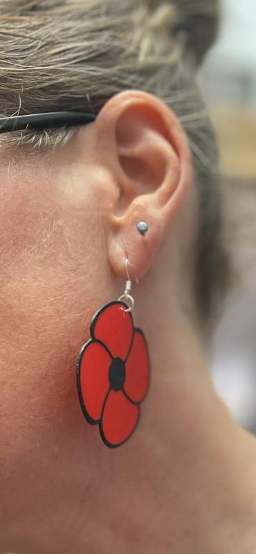 Poppy Earrings Remembrance Day