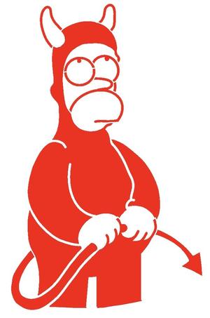 Devil Homer stencil