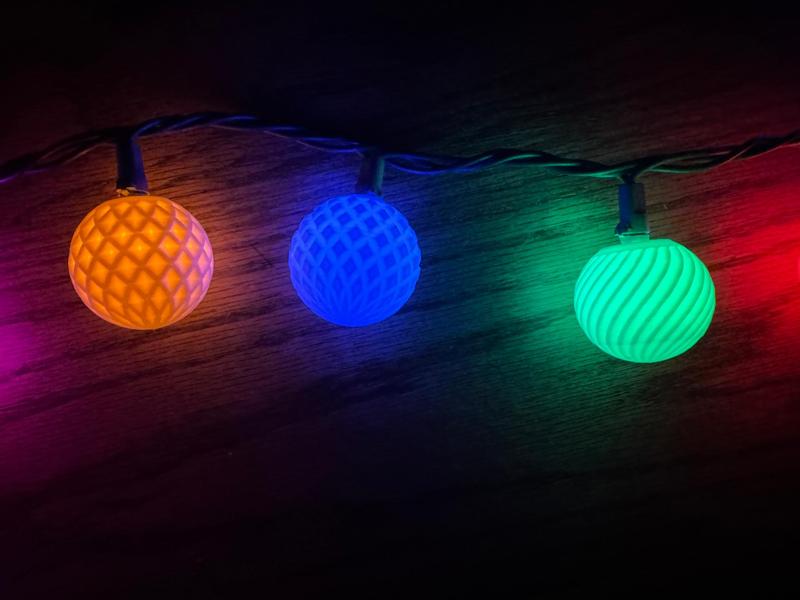 Christmas Light Glowing Patterned Orbs