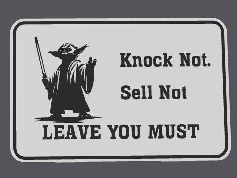 Yoda No Soliciting Sign