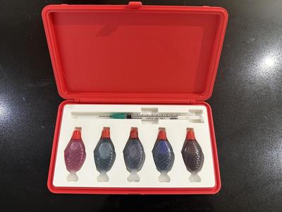 Ink sample case (for sushi fish soy bottles)