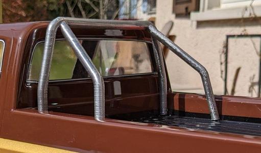 Roll bar for an RC crawler pickup truck (Gmade GS02F Buffalo Pickup kit)