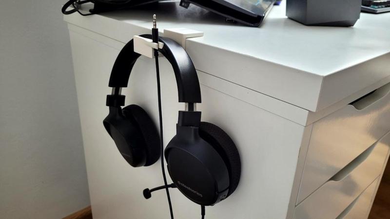 Desk-side headset holder with jack mount