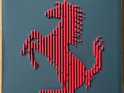 3D Layered Sculpture Ferrari Cavallino