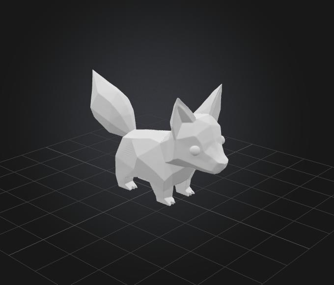 Cute low poly fox