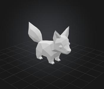 Cute low poly fox