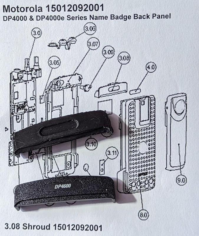 Motorola 15012092001 back panel