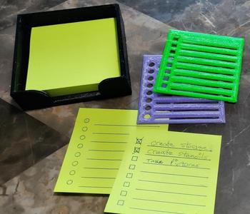 Sticky Note Storage with Stencils