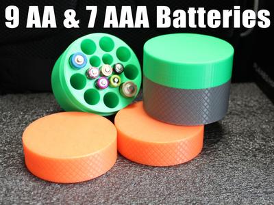 Compact Combined AA and AAA Batteries Travel Case