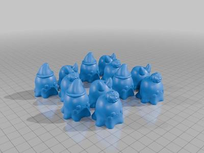 Multiple Little Spooky Ghosts