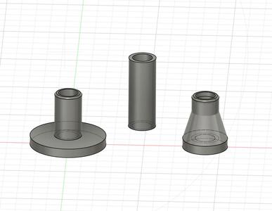 Aiptasia syringe extension pusher - 3 parts