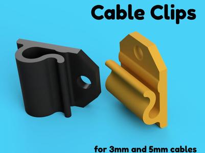 Cable Clips (Self Adhesive or Screw) - 3mm/5mm
