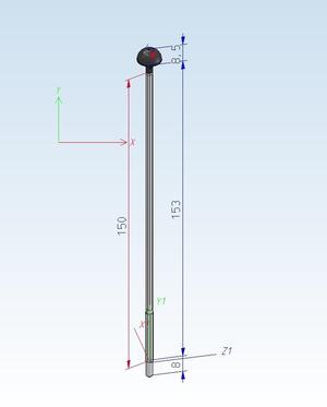 Pilzlampe_DR_Betonmast H0 / 1:87 (lange Version)
