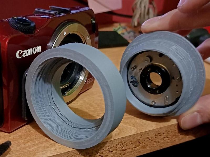 RICOH Auto Shot lens to EOS-M helicoid adapter