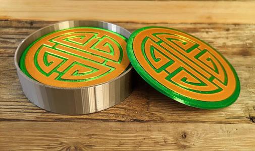 Feng Shui Coasters with Tray