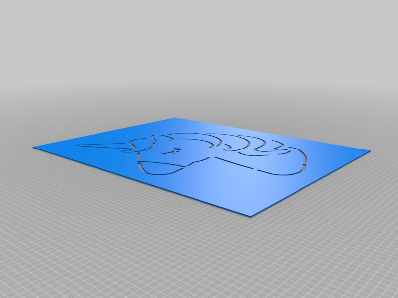 Unicorn stencil plate 488 x 620