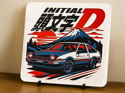 Initial D AE86 HueForge Wall Art
