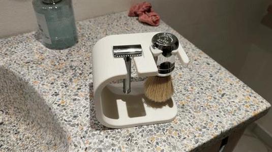 Razor blade handle and brush holder