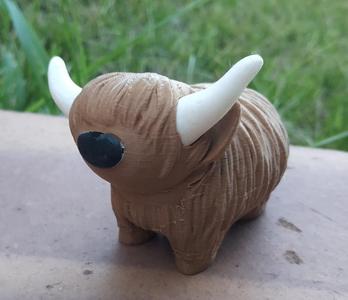 Highland Cow Young little cattle (multicolor remix)