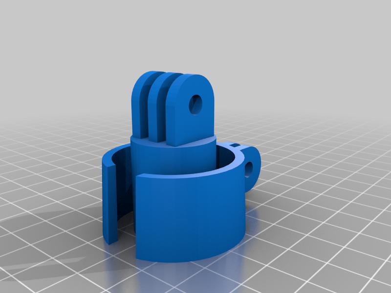 Action cam and gaming mic mount for an IKEA Kvart lamp stem.