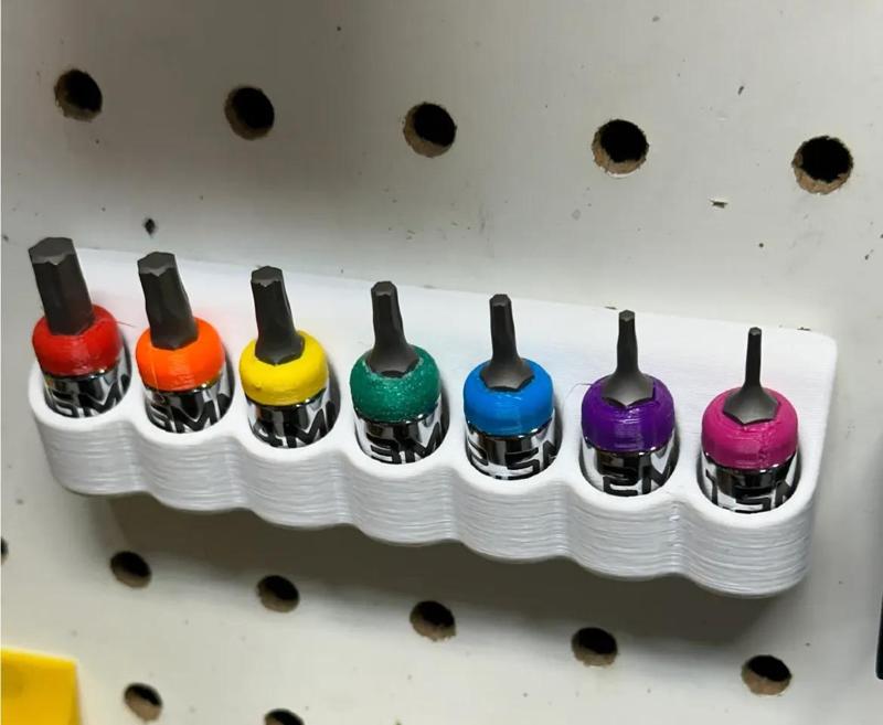Socket holder for pegboard or wall mount   