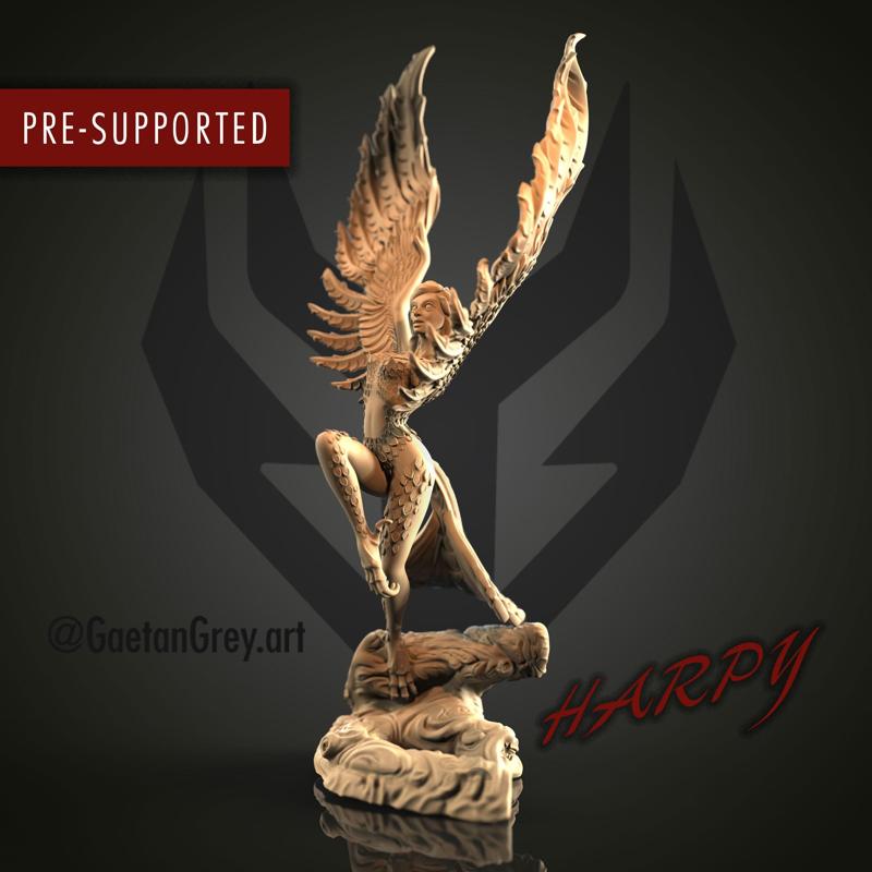 Harpy Miniature - pre-supported