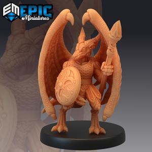 Winged Kobold Spear & Shield / Dragon Servant / Dragonkin Warrior