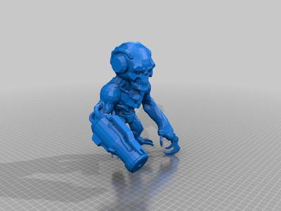 zombie with blaster toy