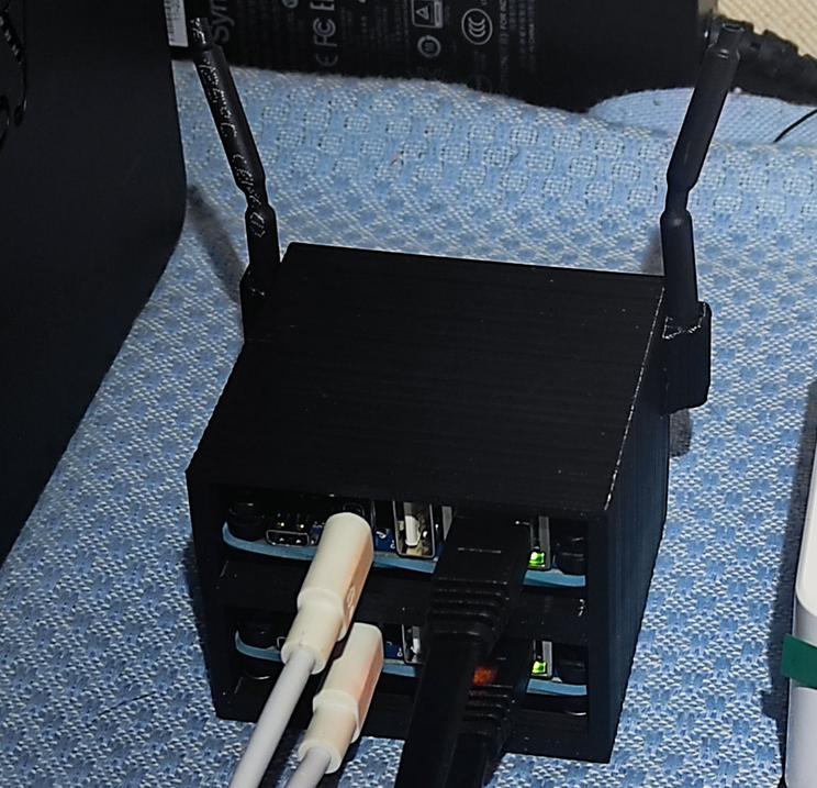 Rack for 2 OrangePiZero3 with heat sink
