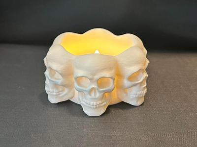Six Skulls Gothic Tealight Candle Holder 