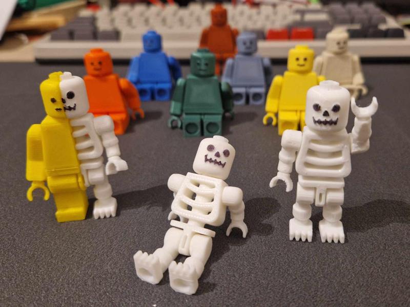 Brick Skeleton Figure - Print In Place