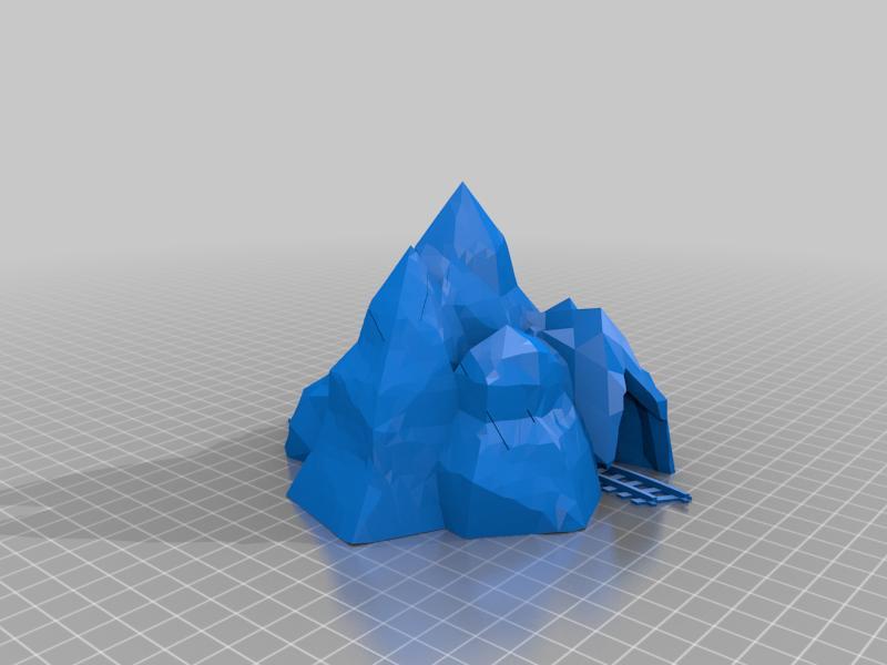 Mountain with train tracks landscape