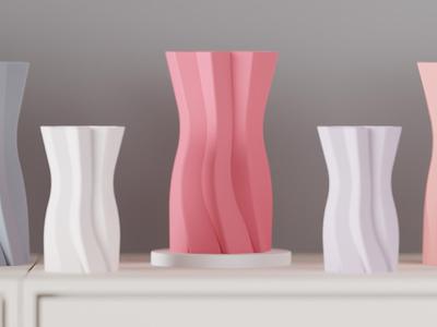 Modern Vase. Sweeping Sculpture Decoration