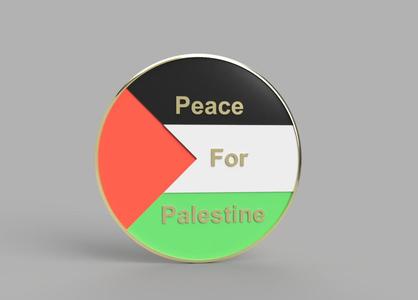 Peace for Palestine Button Round