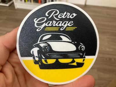Retro garage coaster
