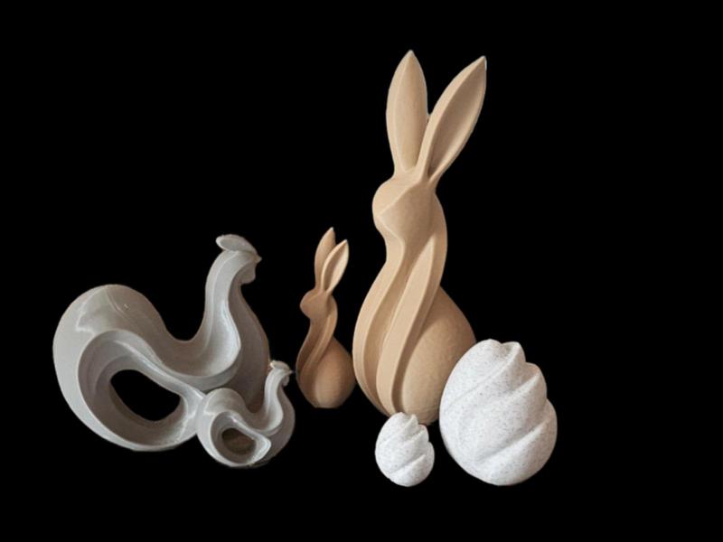 Modern egg bunny chicken