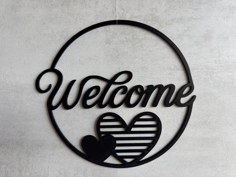 Welcome Door Sign and Wreath