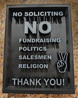 No soliciting sign