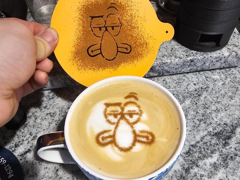 Perfect Squidward Face Latte Art Stencil
