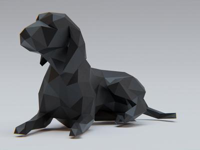 Low-poly dog
