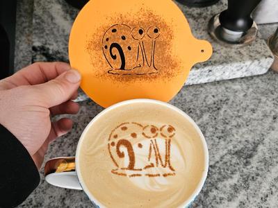 Perfect Spongebob Gary Latte Art Stencil