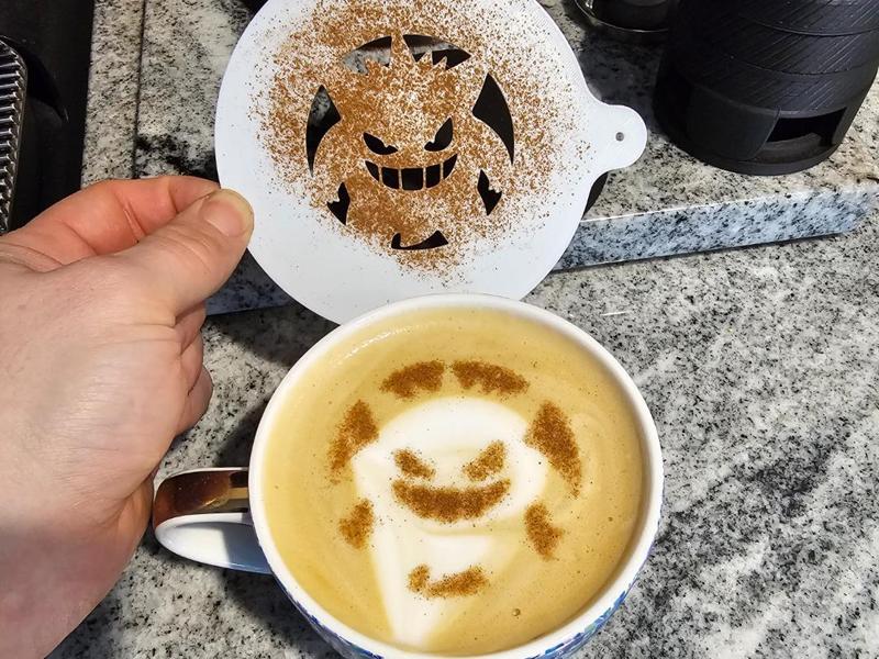 Perfect Gengar Latte Art Stencil