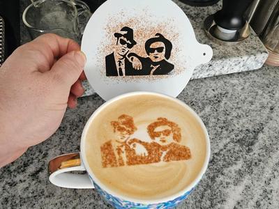 Perfect Blues Brothers Latte Art Stencil