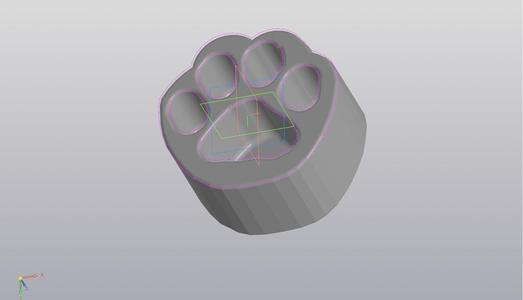 Pot in the form of a cat's paw